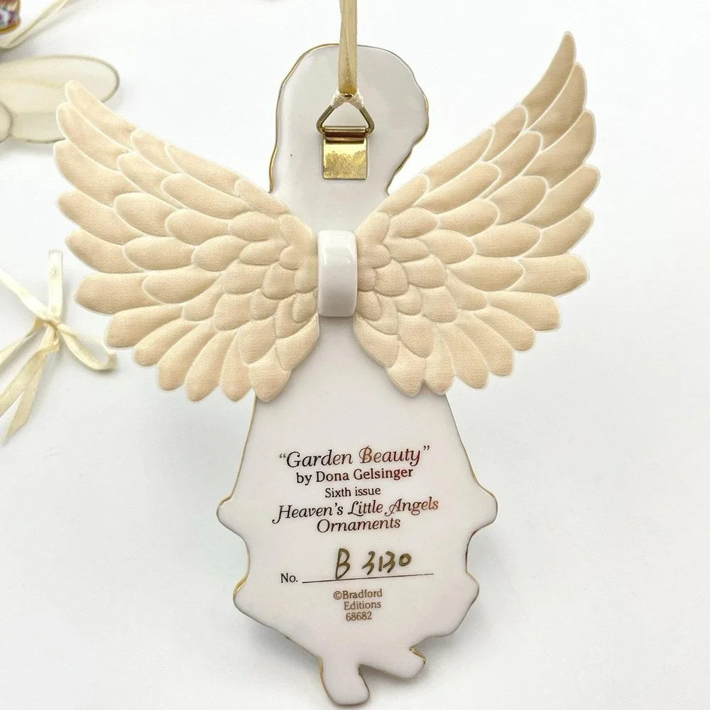 Vintage Bradford Editions Dona Gelsinger Angel Ornaments‎ 1990s Set of 3